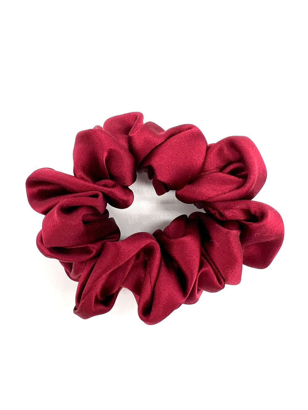 Solid Burgundy Silk Scrunchie