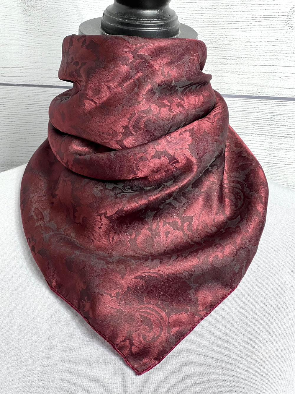 Maroon Silk Jacquard Neckerchief