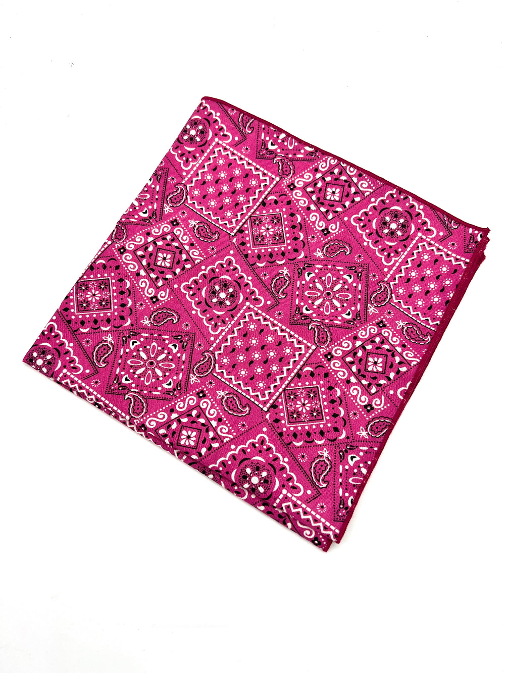 Dark Pink Vintage Paisley Handkerchief