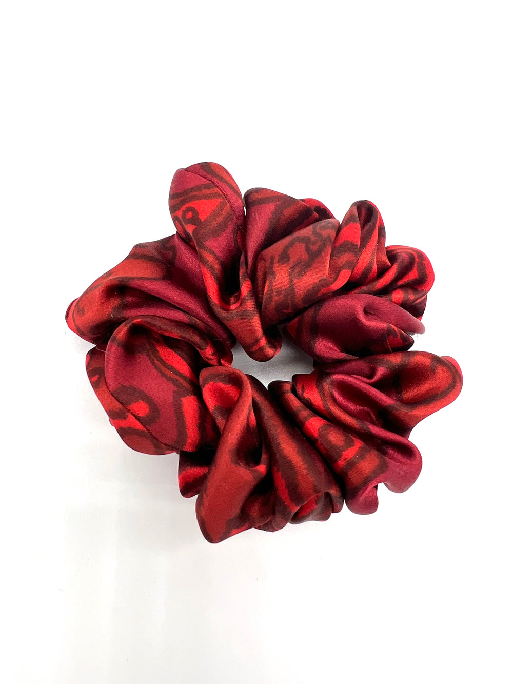 The Crimson Paisley Silk Scrunchie