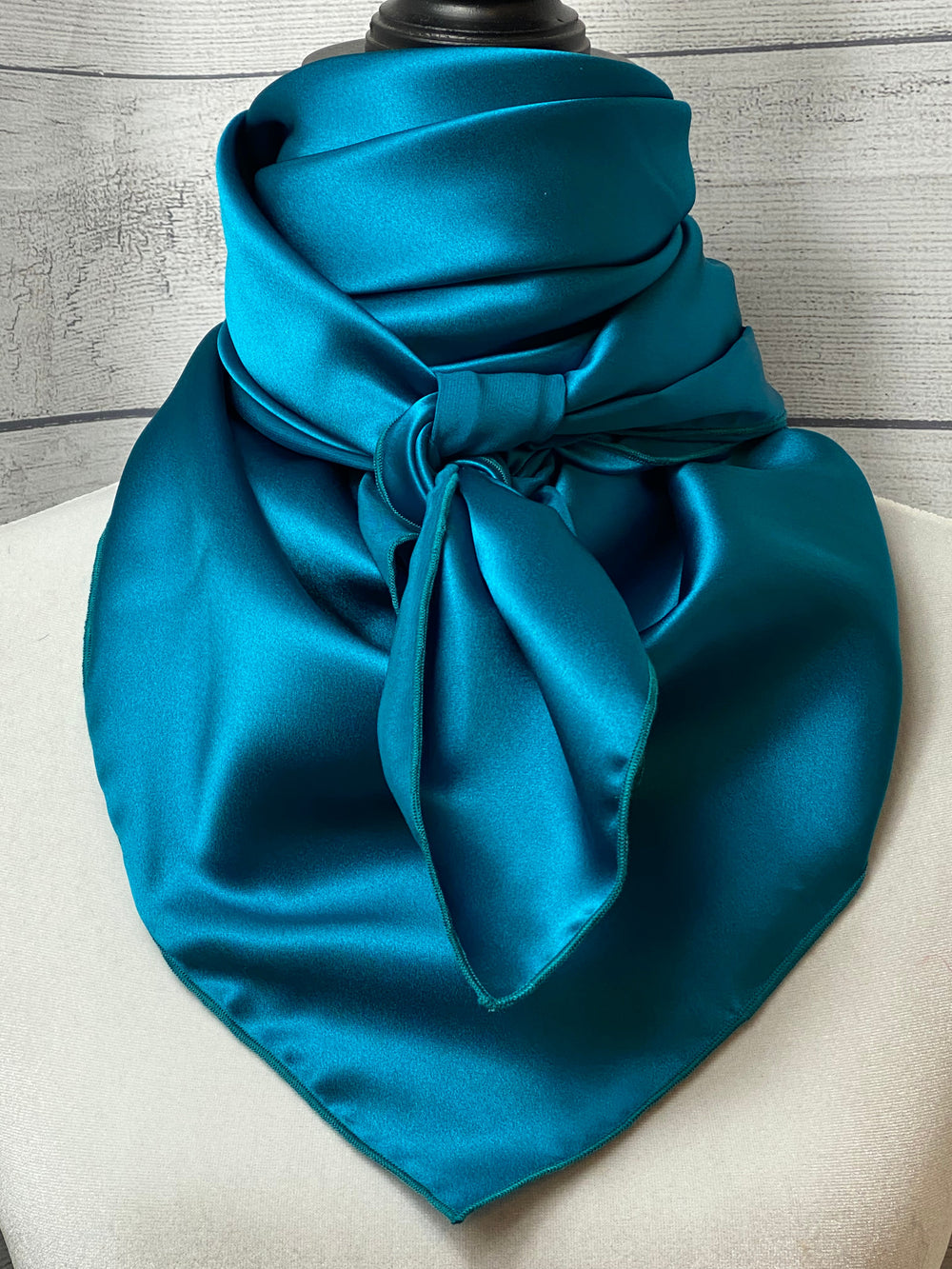 Solid Teal Silk Large Rag