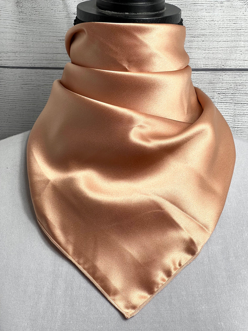 Solid Peach Gold Silk Neckerchief