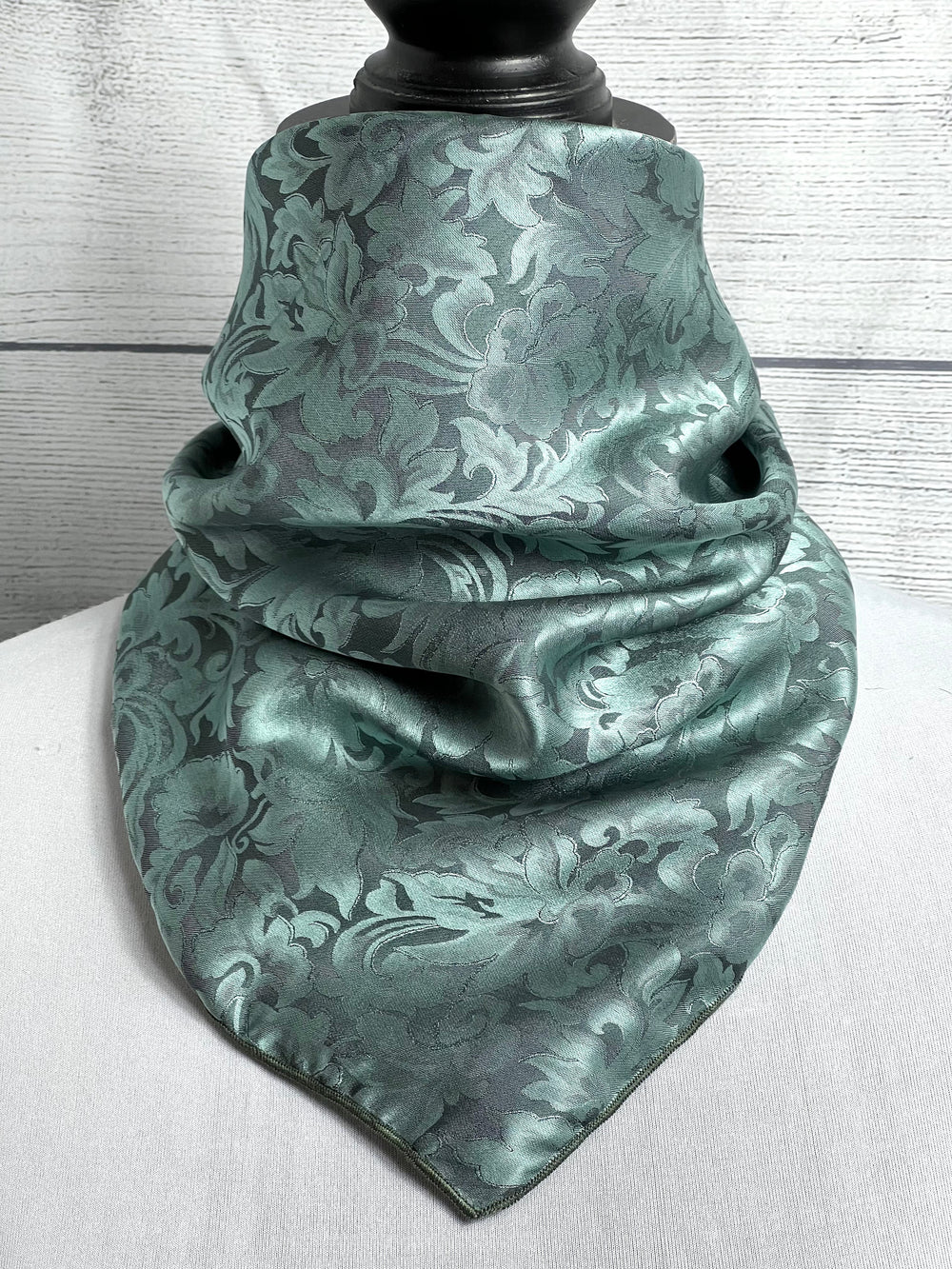 Sage Green Silk Jacquard Neckerchief