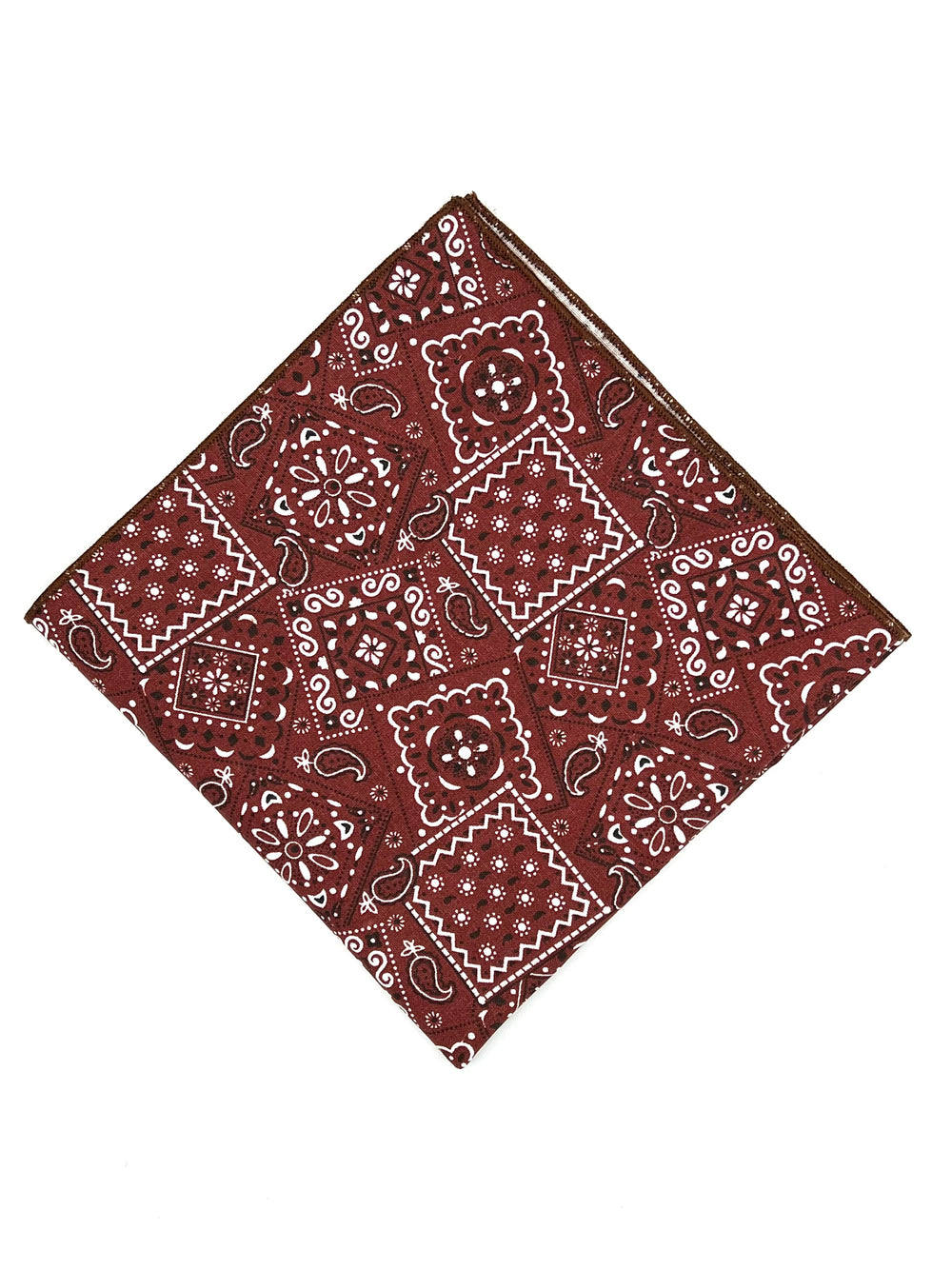 Rusty Brown Vintage Paisley Handkerchief