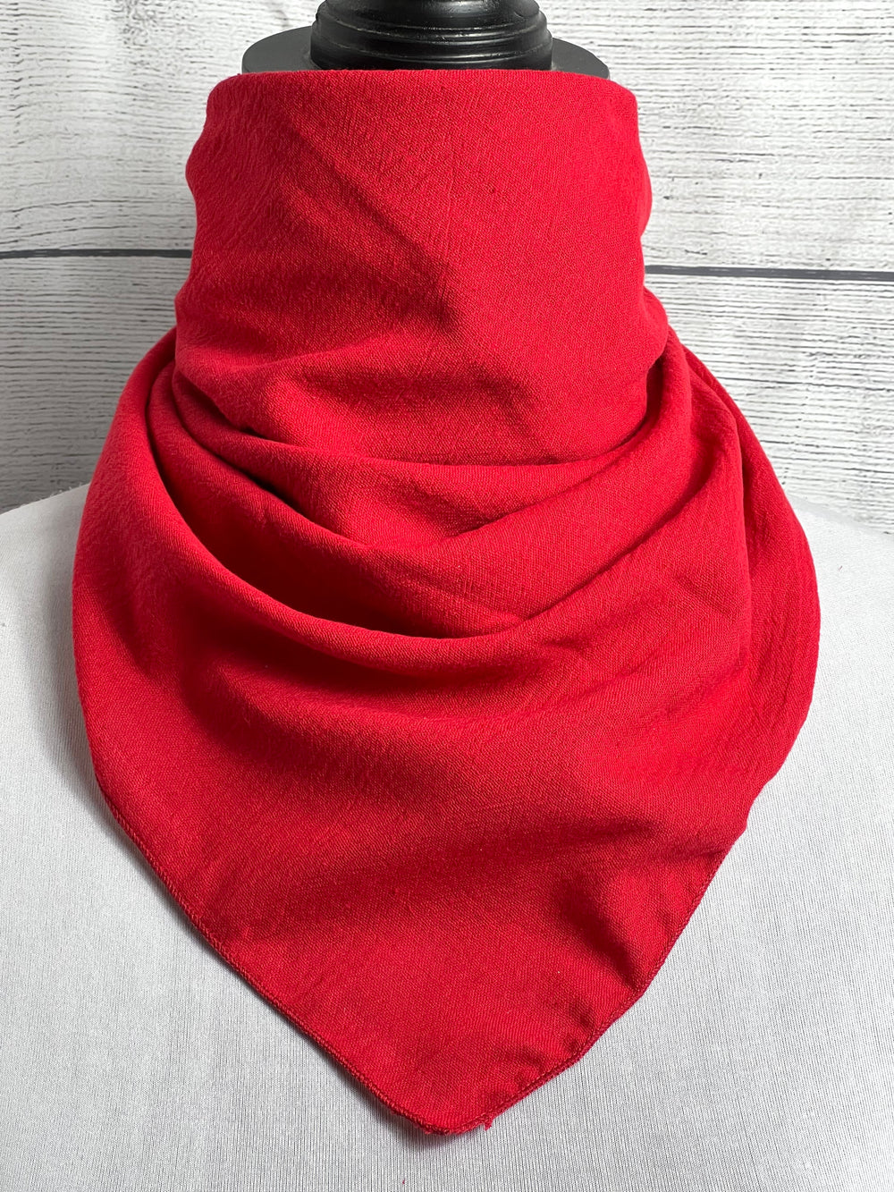 Solid Red Cotton Gauze Bandana