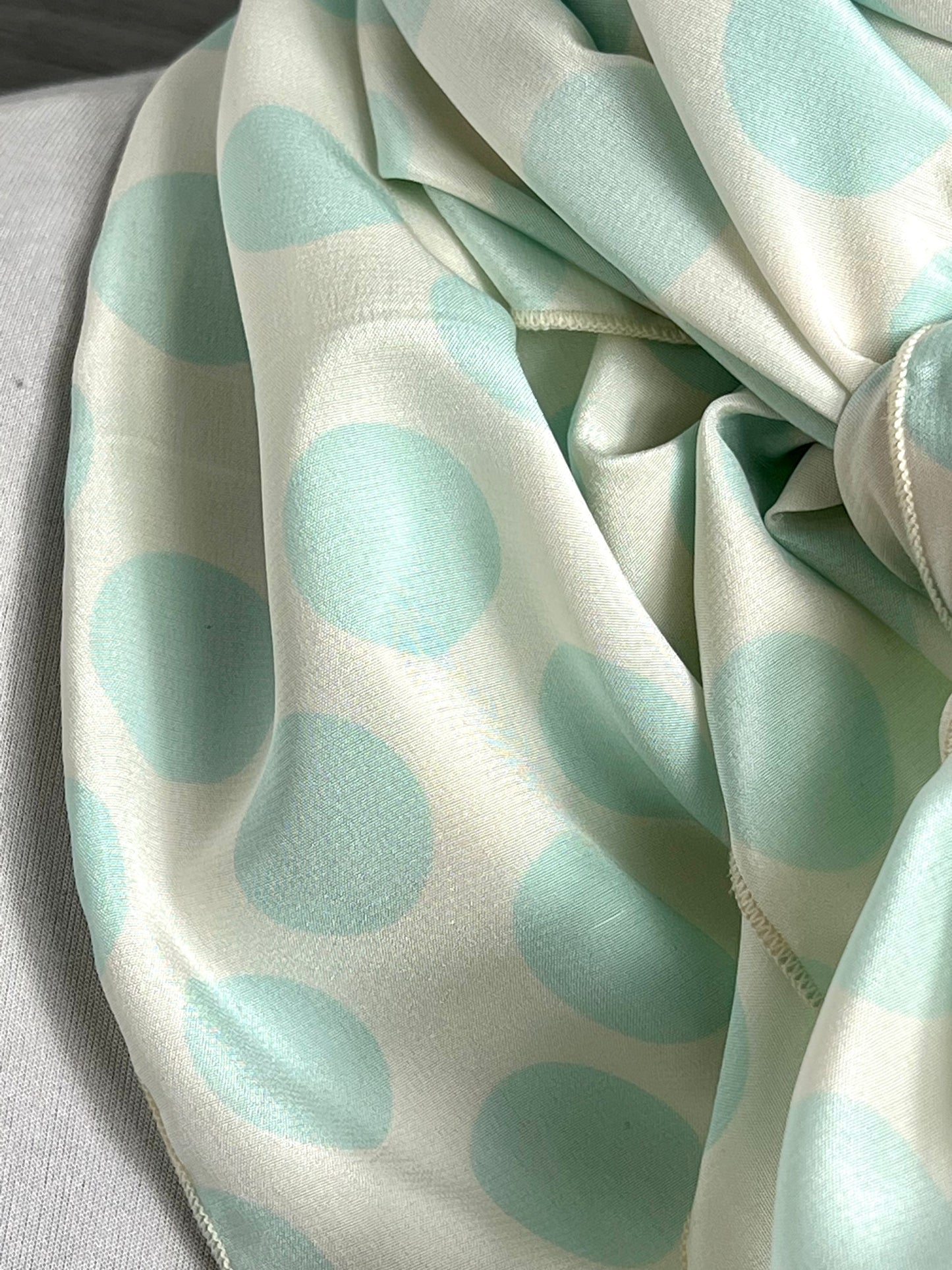 
                  
                    The Pale Turquoise Polka Dot Silk Large Rag
                  
                