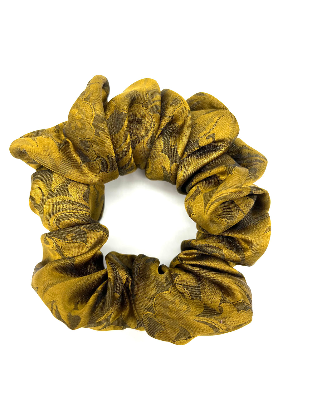 Sauterne Yellow Silk Jacquard Scrunchie