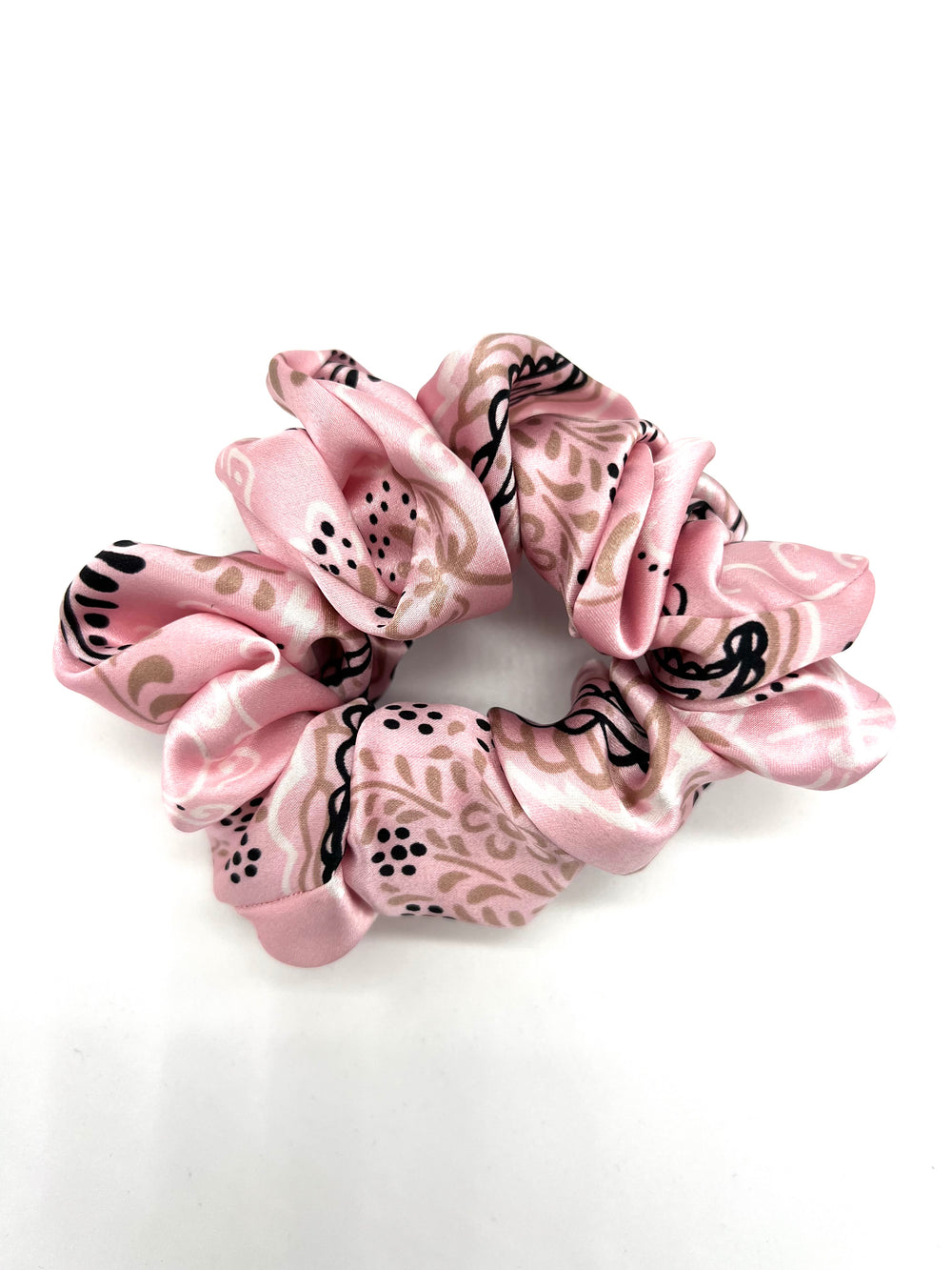 The Pink Vintage Paisley Silk Scrunchie