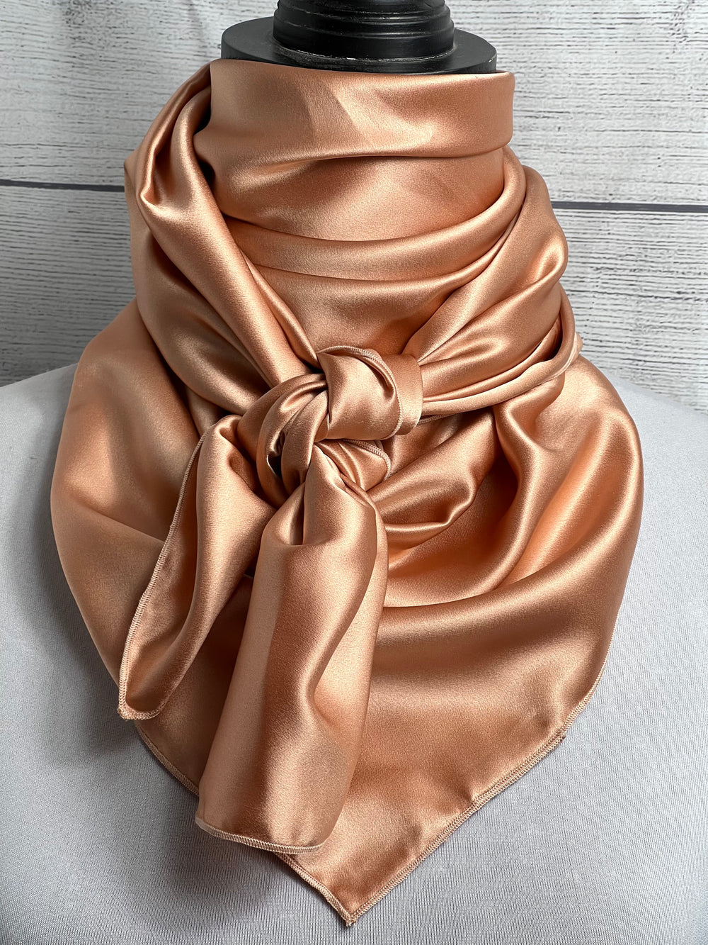 Solid Peach Gold Silk Rag