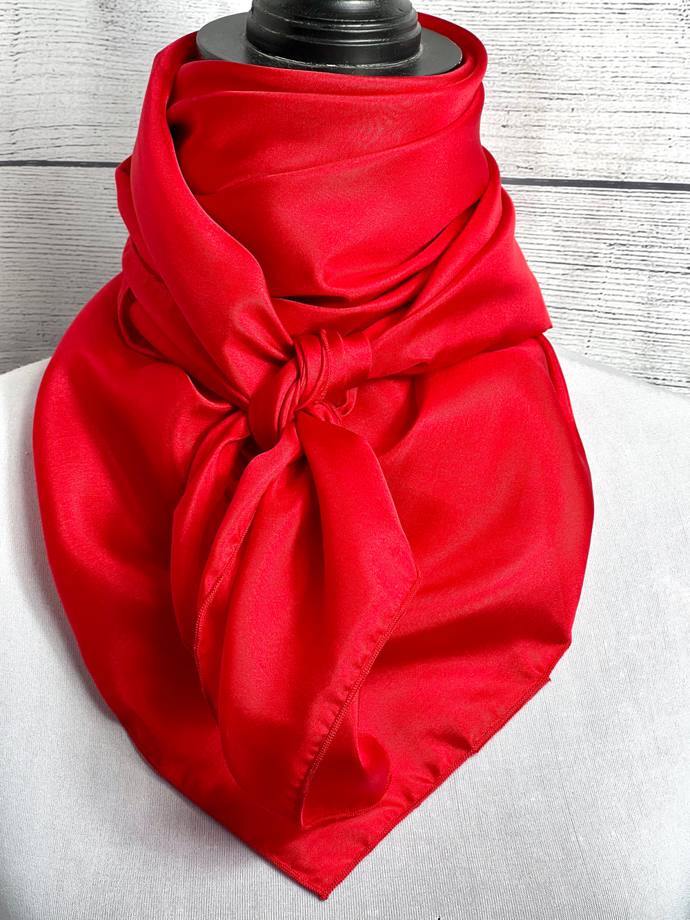 Solid Crimson Red Lightweight Silk Rag