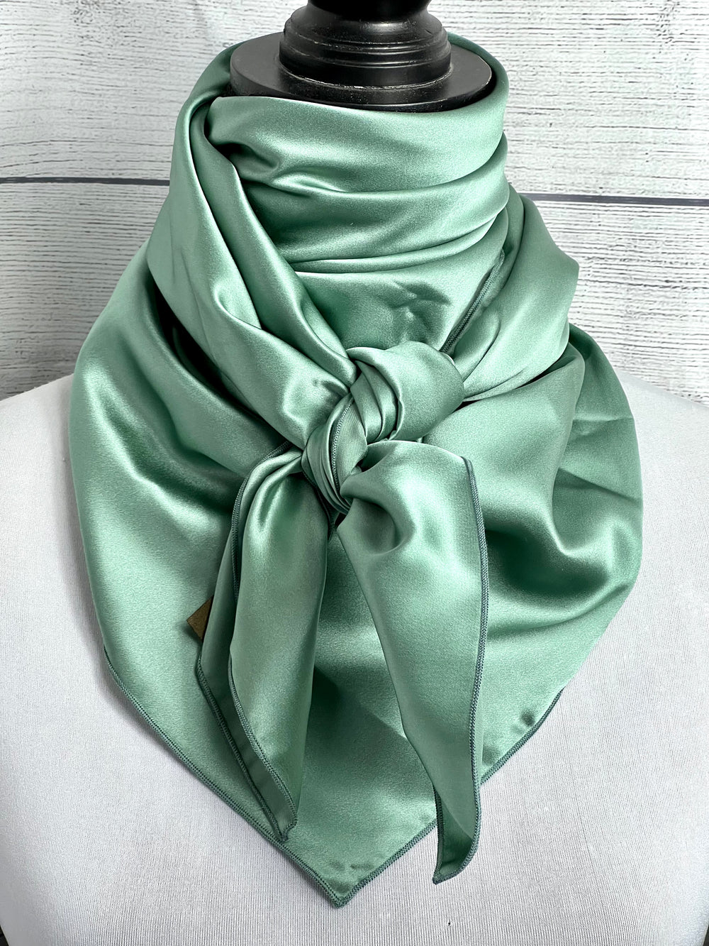 Solid Sage Green Silk Large Rag