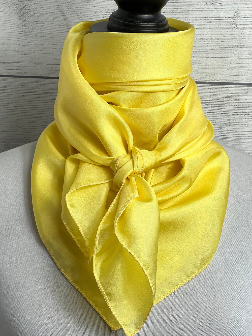 Solid Lemon Yellow Lightweight Silk Rag