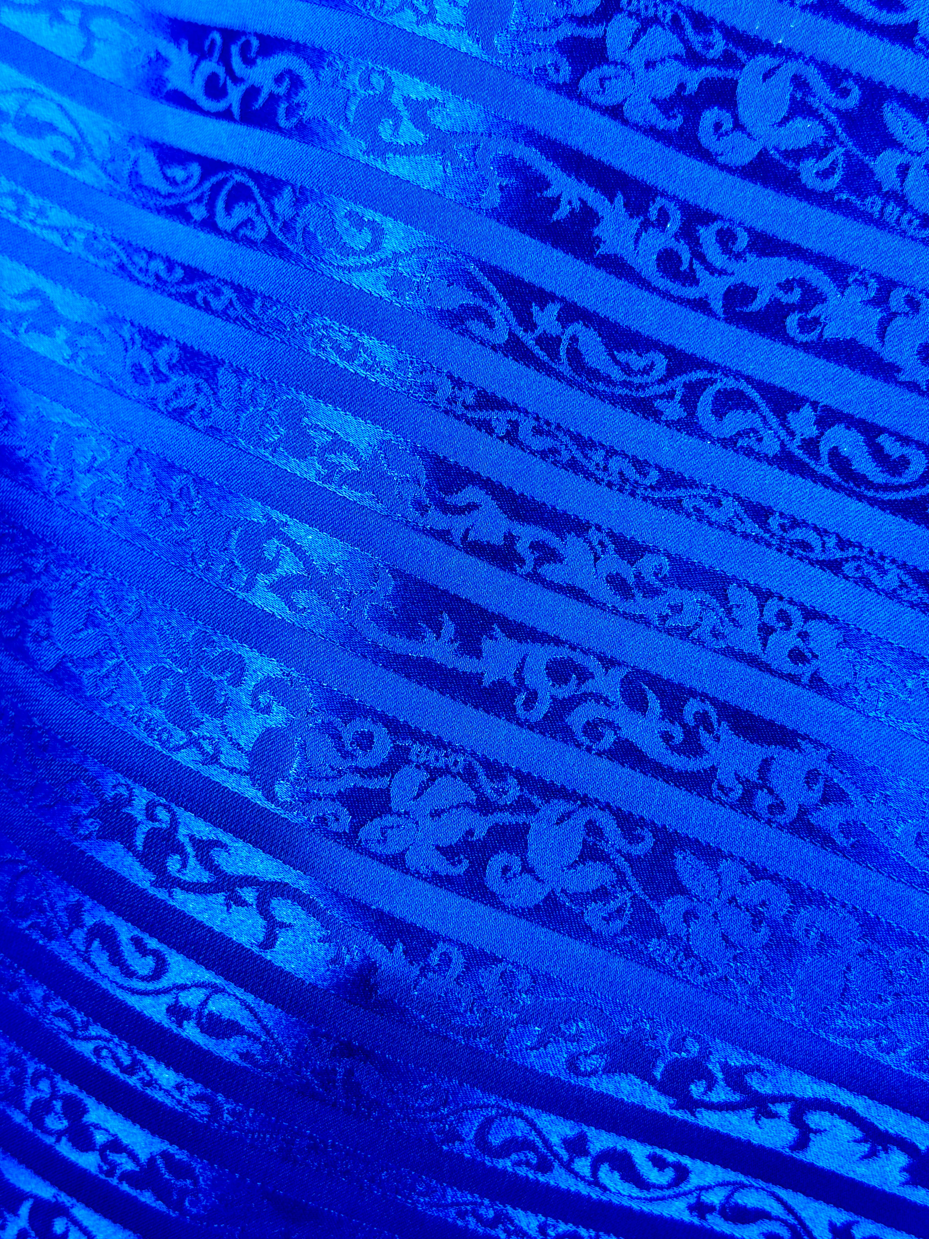 Royal Blue Scroll Silk Jacquard Large Rag – Wild West Rag Co