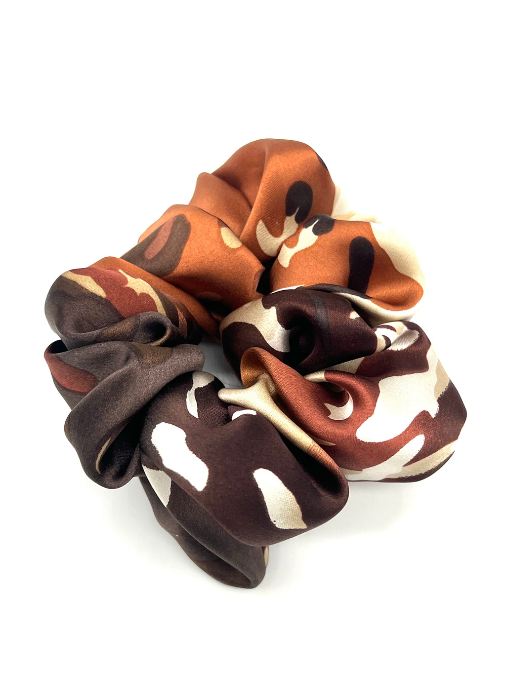 The Rusted Camo Silk Scrunchie