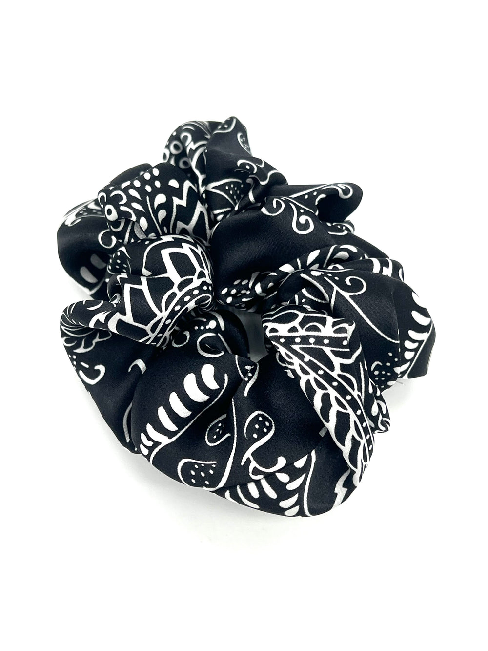 The Black Vintage Paisley Silk Scrunchie