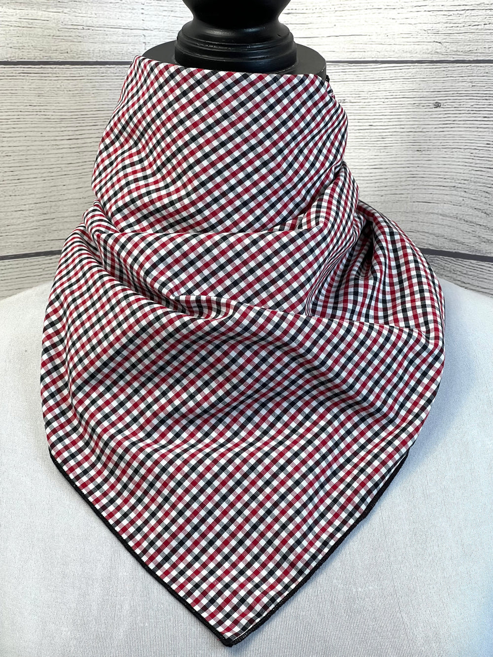 Red & Black Check Cotton Bandana