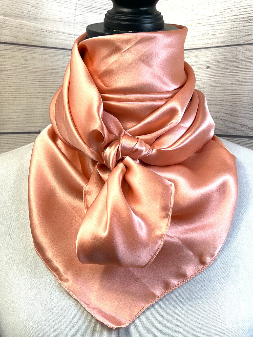 Solid Peach Silk Rag