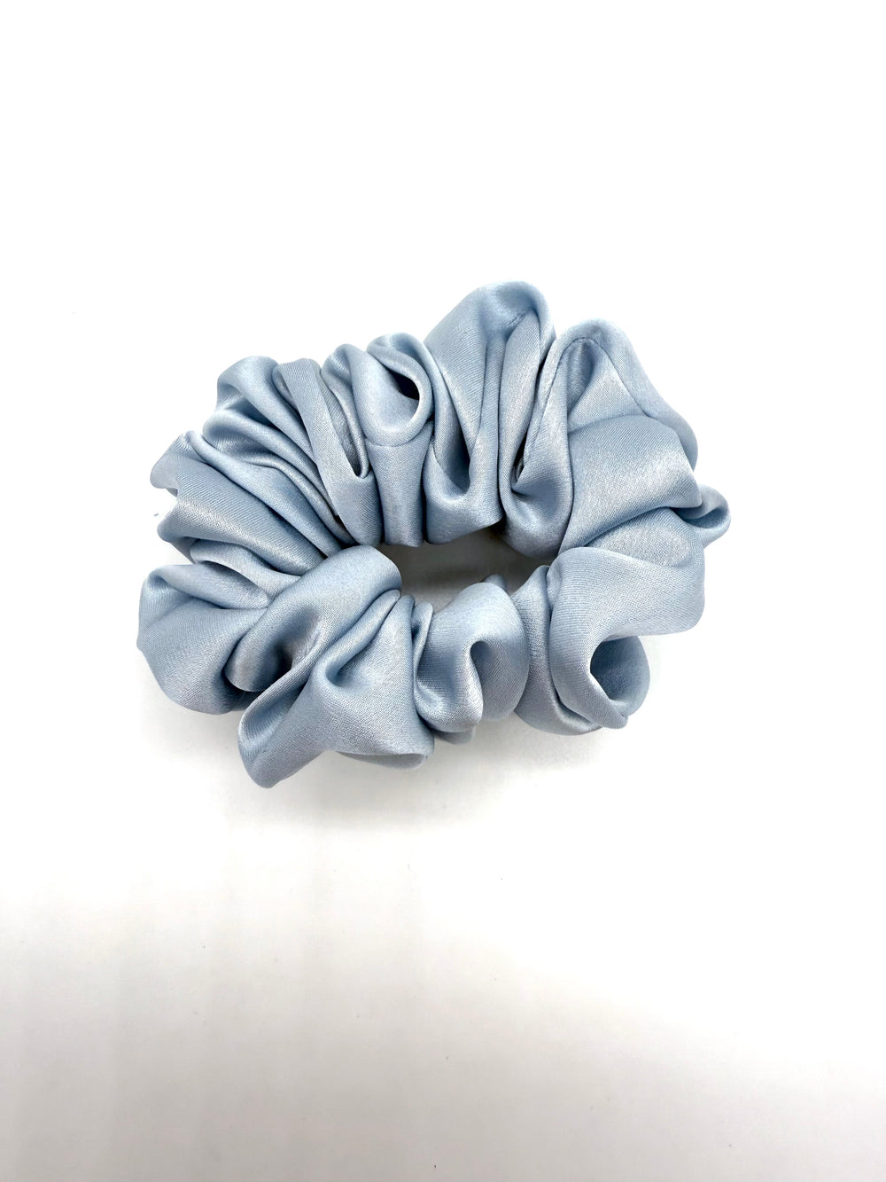 Solid Ice Blue Silk Scrunchie