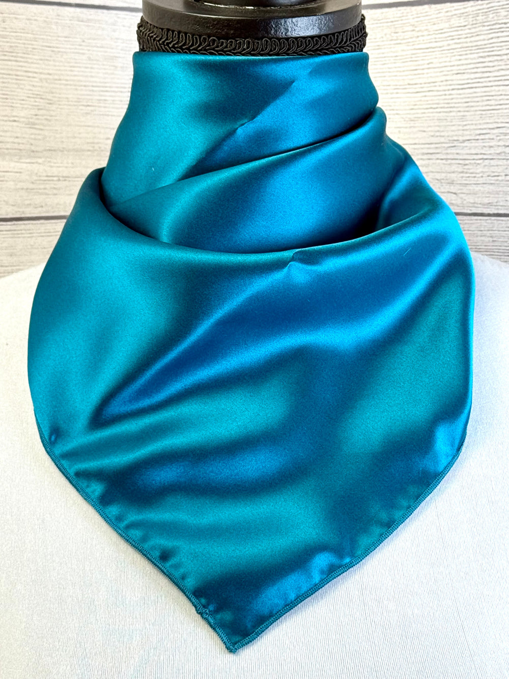 Solid Teal Silk Neckerchief