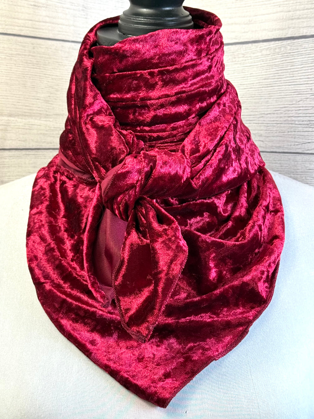 Solid Burgundy Velvet Silk Blend Rag