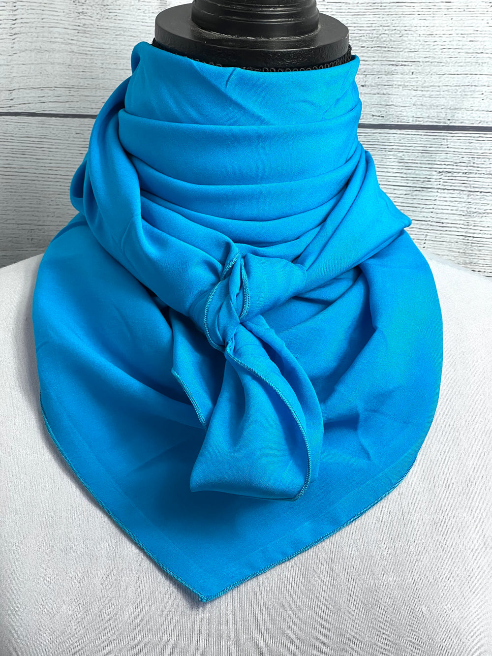Solid Azure Blue Silk Blend Rag