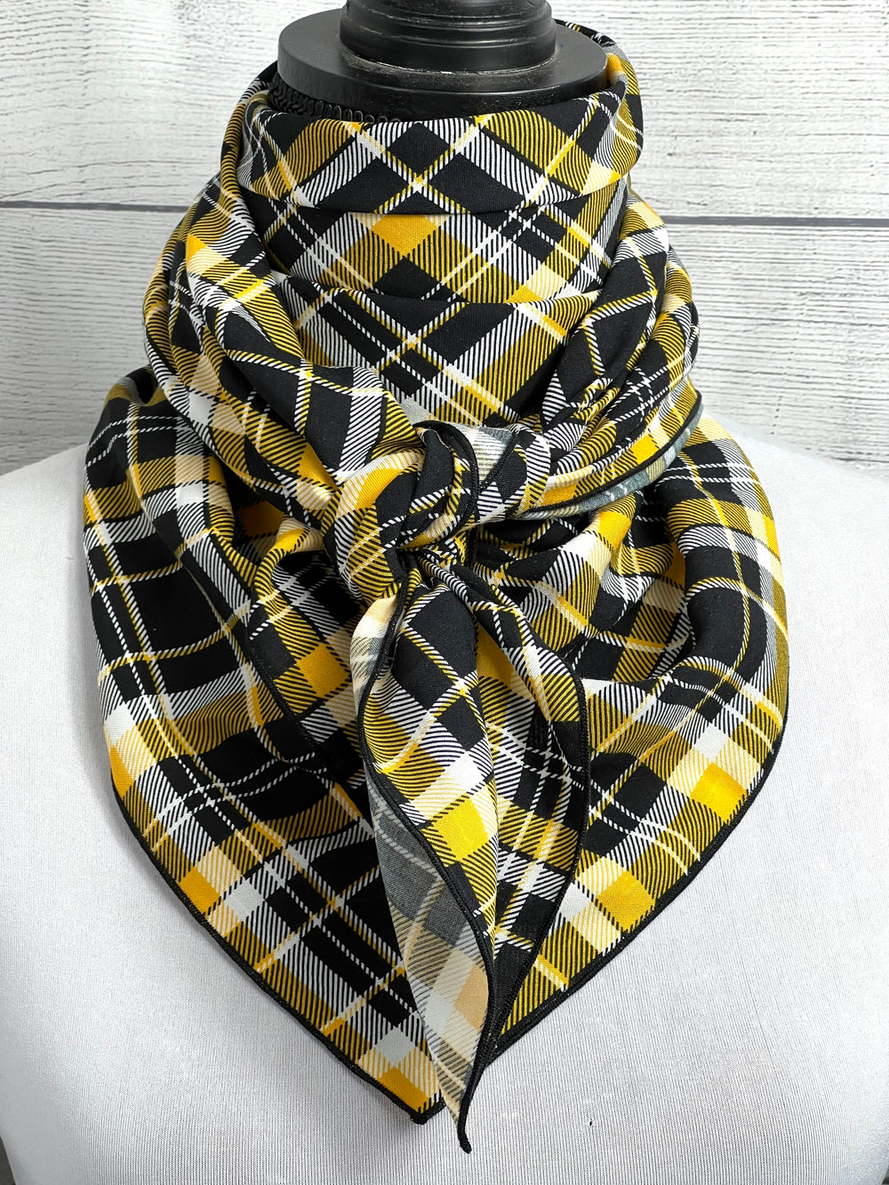 The Black & Yellow Plaid Silk Blend Rag