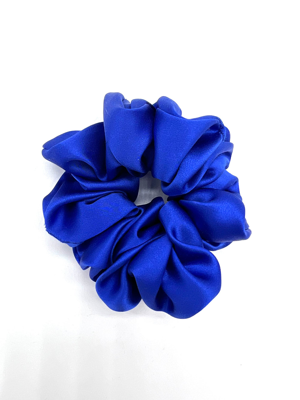 Solid Royal Blue Silk Scrunchie
