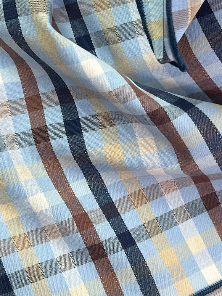 
                  
                    Brown & Blue Plaid Cotton Rag
                  
                