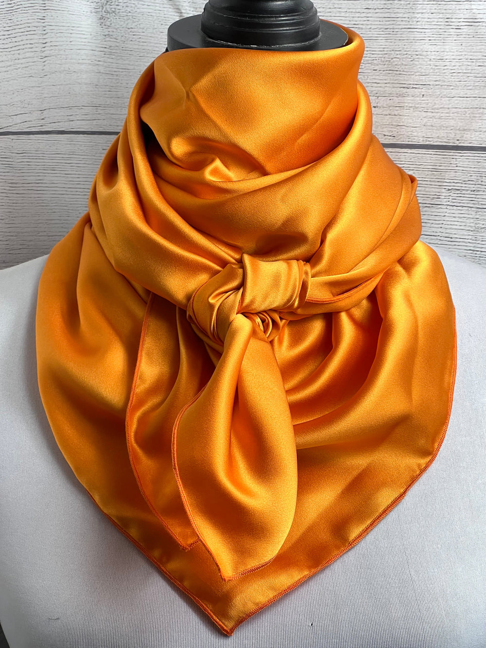Solid Hunter Orange Silk Rag