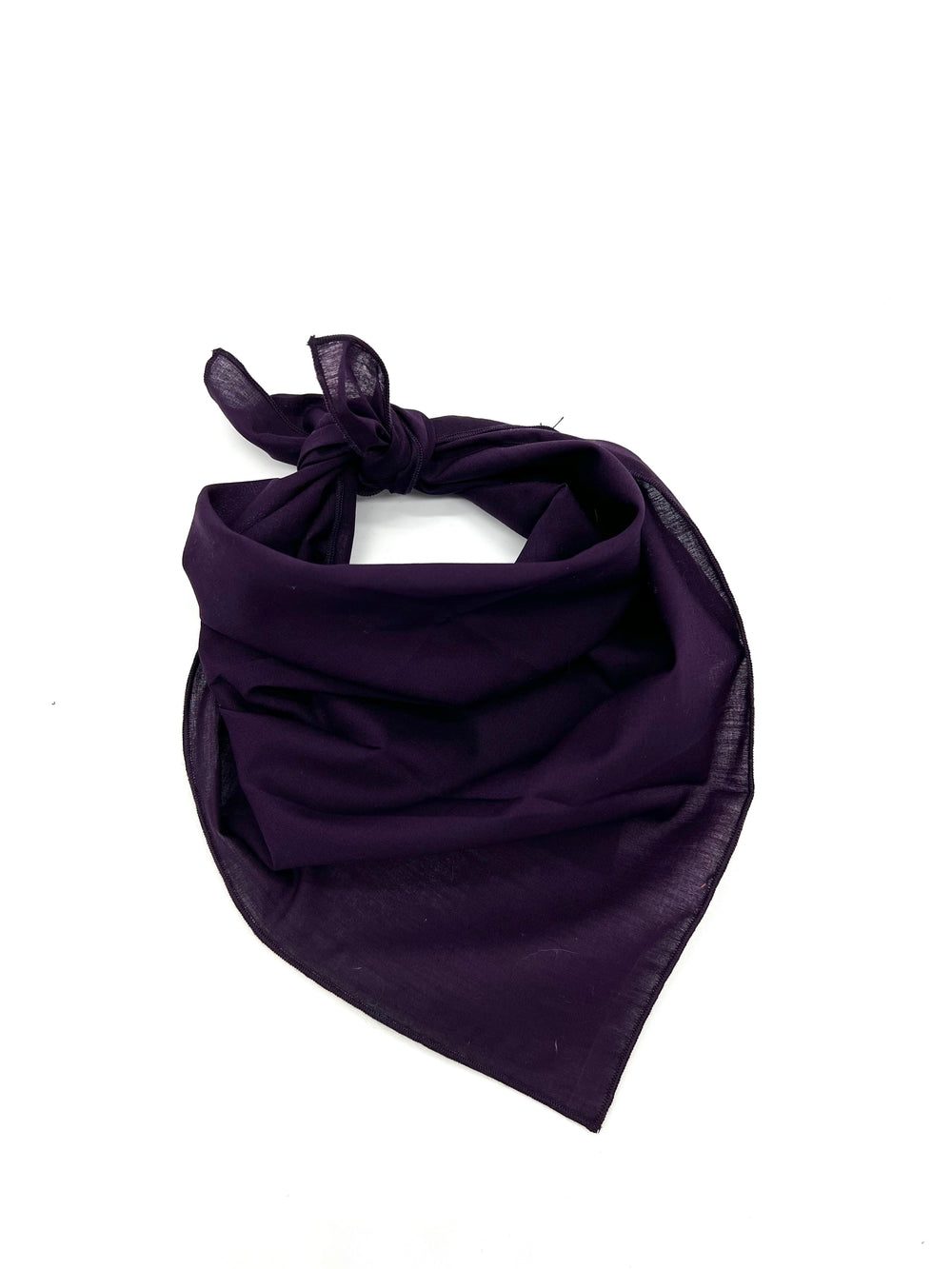 Solid Deep Purple Cotton Mini Bandana