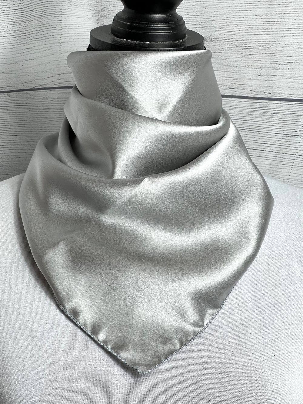 Solid Silver Silk Neckerchief