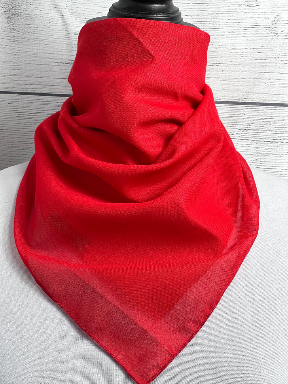 Solid Red Cotton Voile Bandana