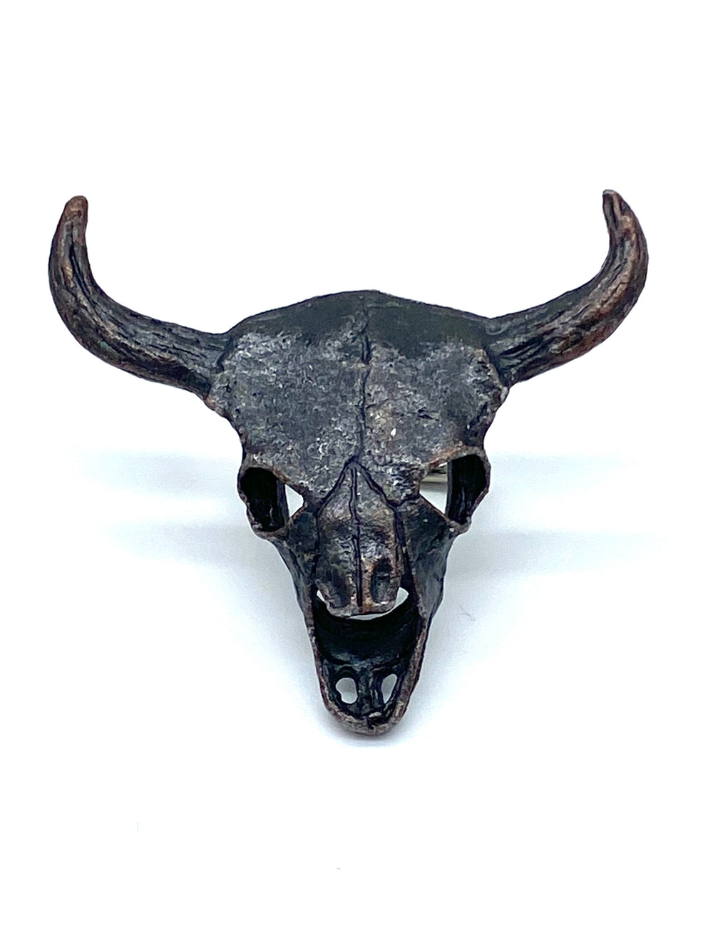 Nickel Bull Skull Wild Rag Slide