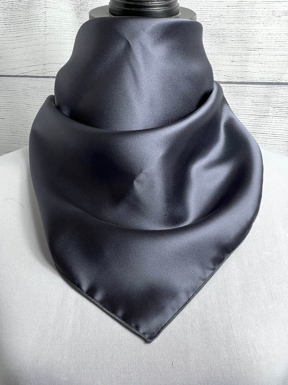 Solid Charcoal Grey Silk Neckerchief