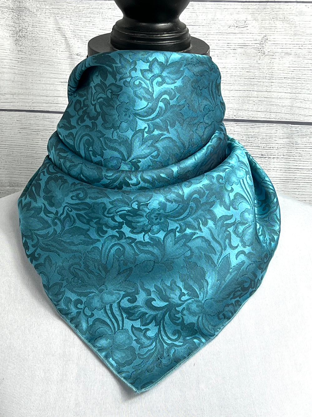 Turquoise Silk Jacquard Neckerchief