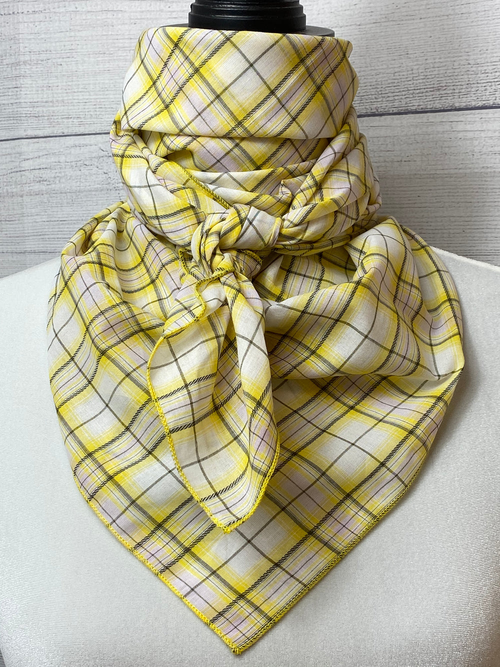Yellow Plaid Cotton Rag