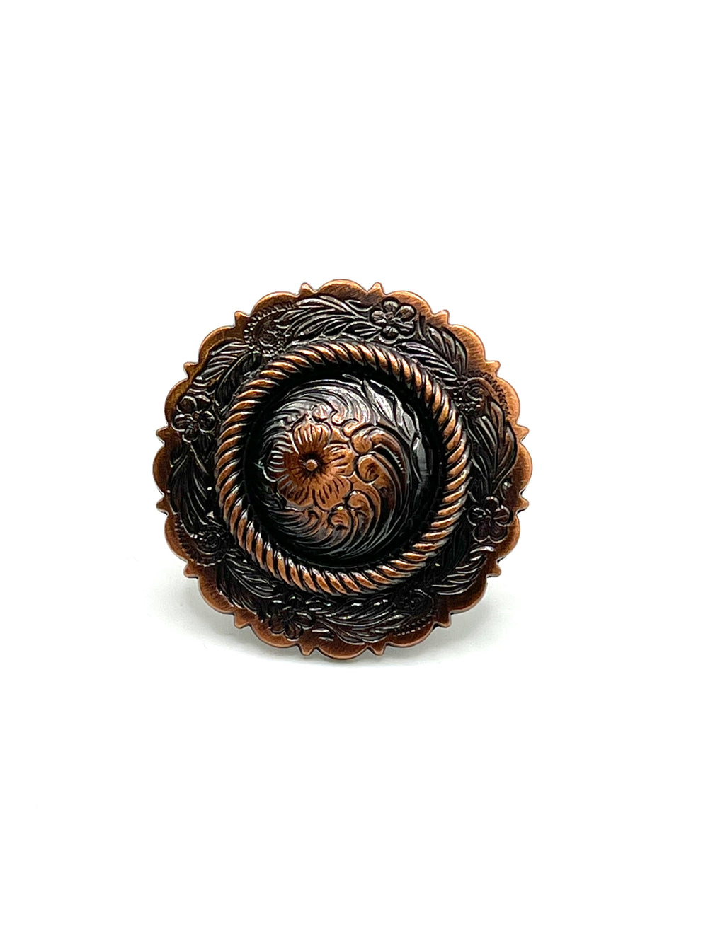 Small Bronze Floral Rope Wild Rag Slide