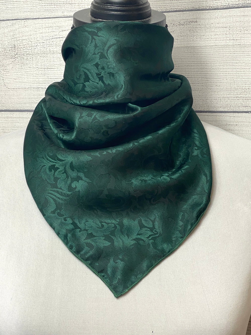 Pine Green Silk Jacquard Neckerchief