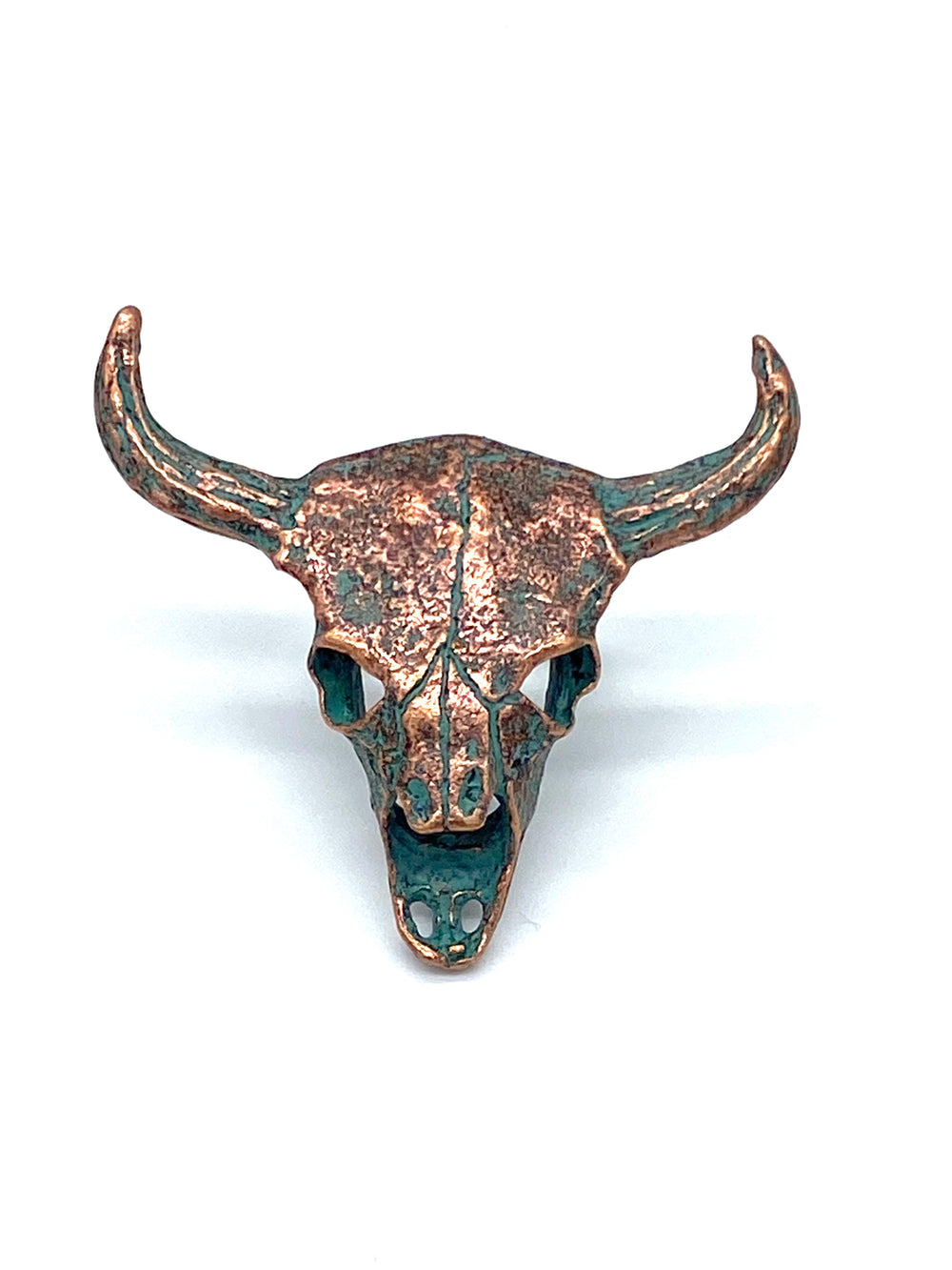 Bull Skull Turquoise & Copper Wild Rag Slide