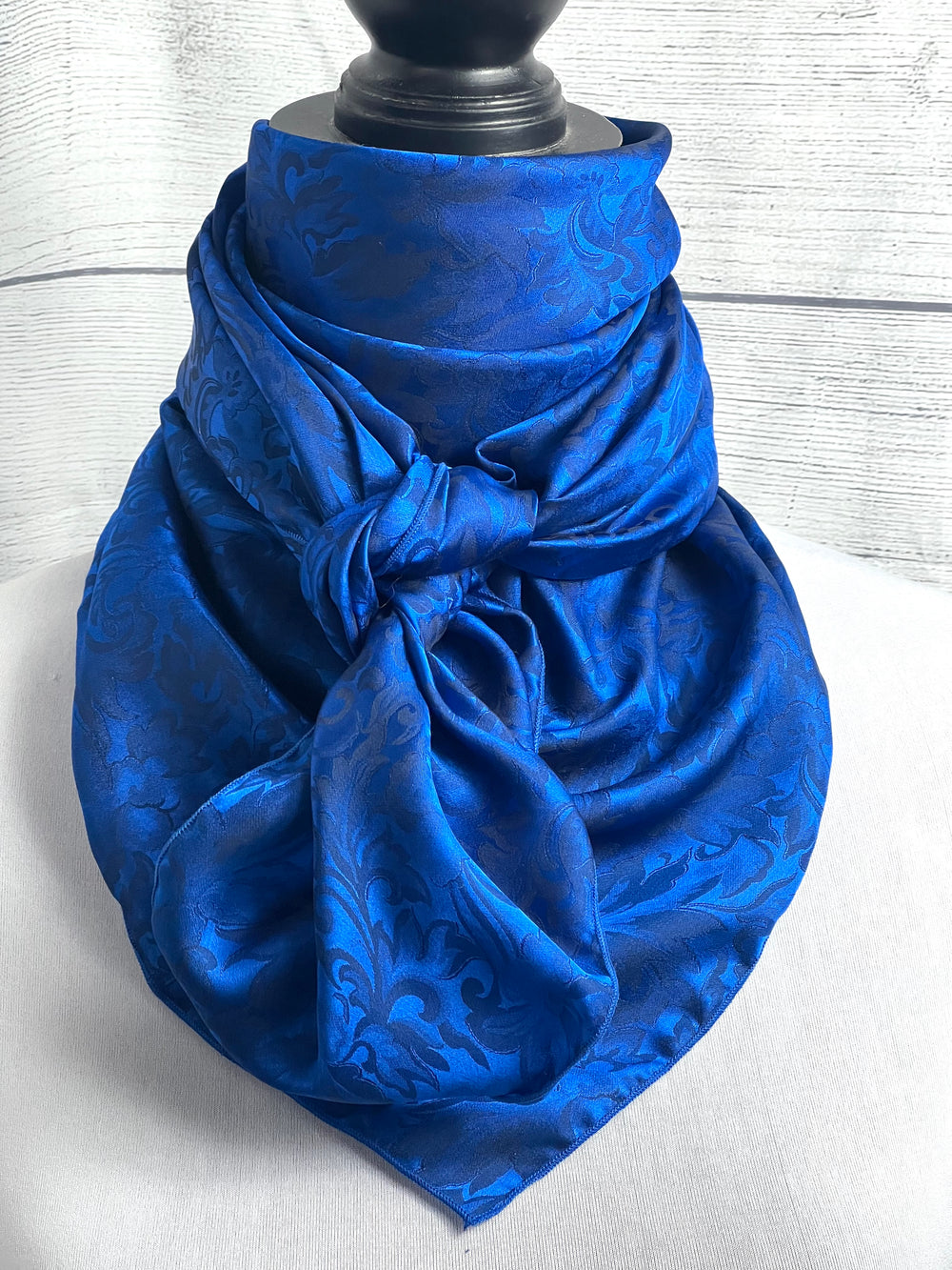 Cobalt Blue Silk Jacquard Rag