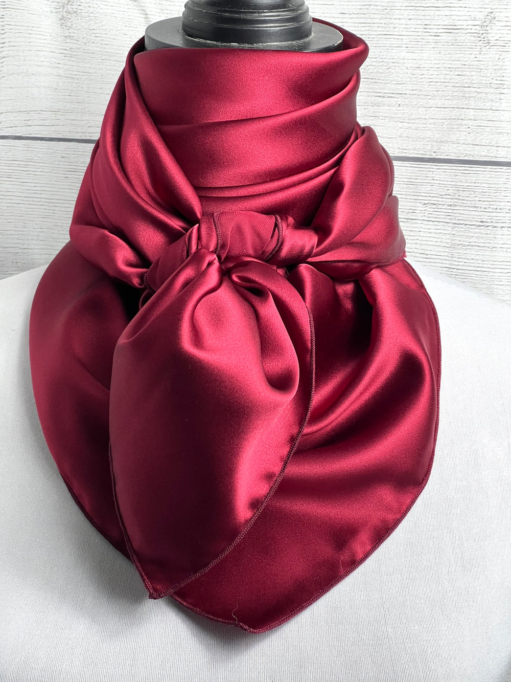 Solid Burgundy Silk Rag