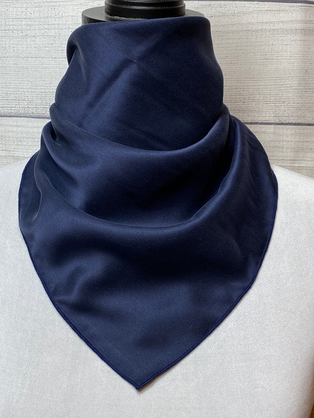 Solid Midnight Navy Silk Neckerchief