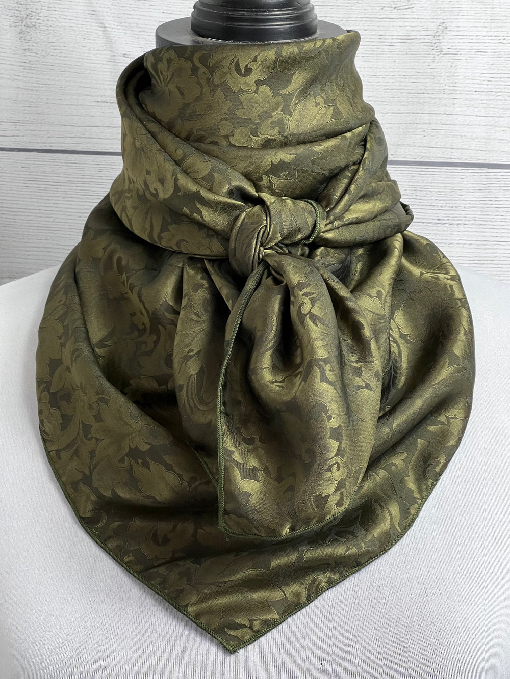 Olive Green Silk Jacquard Rag
