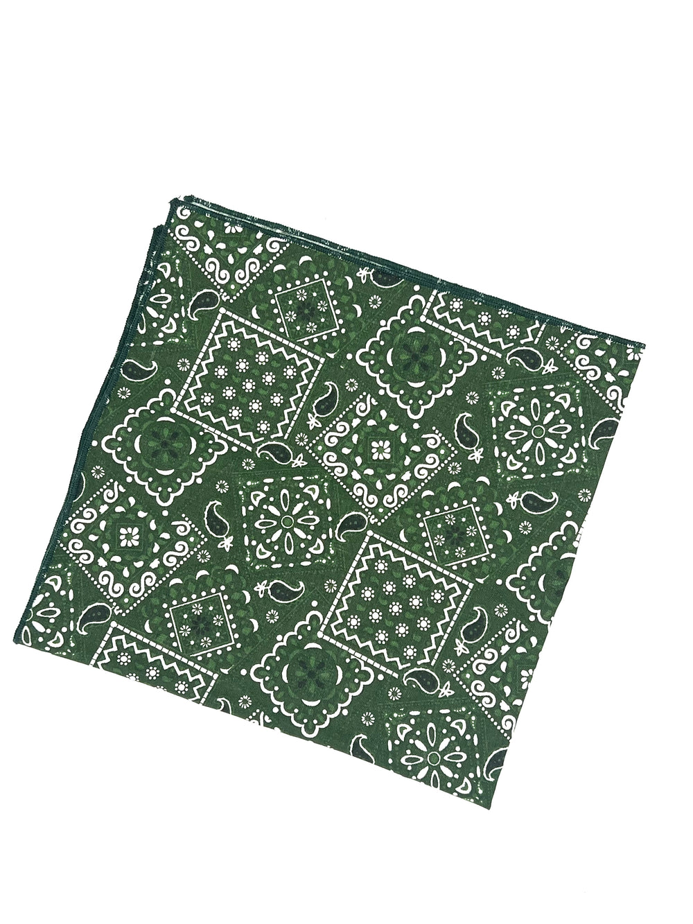 Green Vintage Paisley Handkerchief