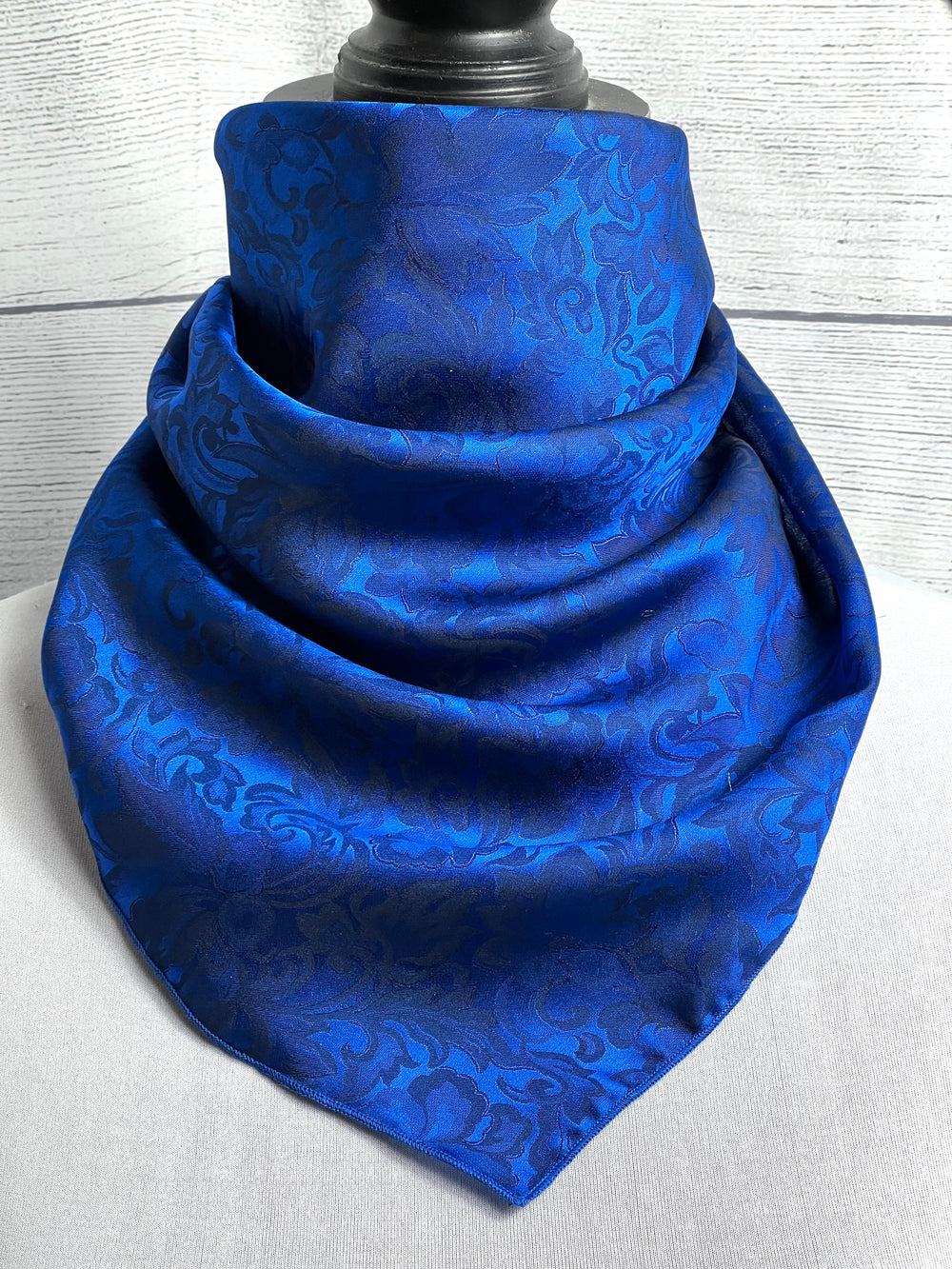 Cobalt Blue Silk Jacquard Neckerchief