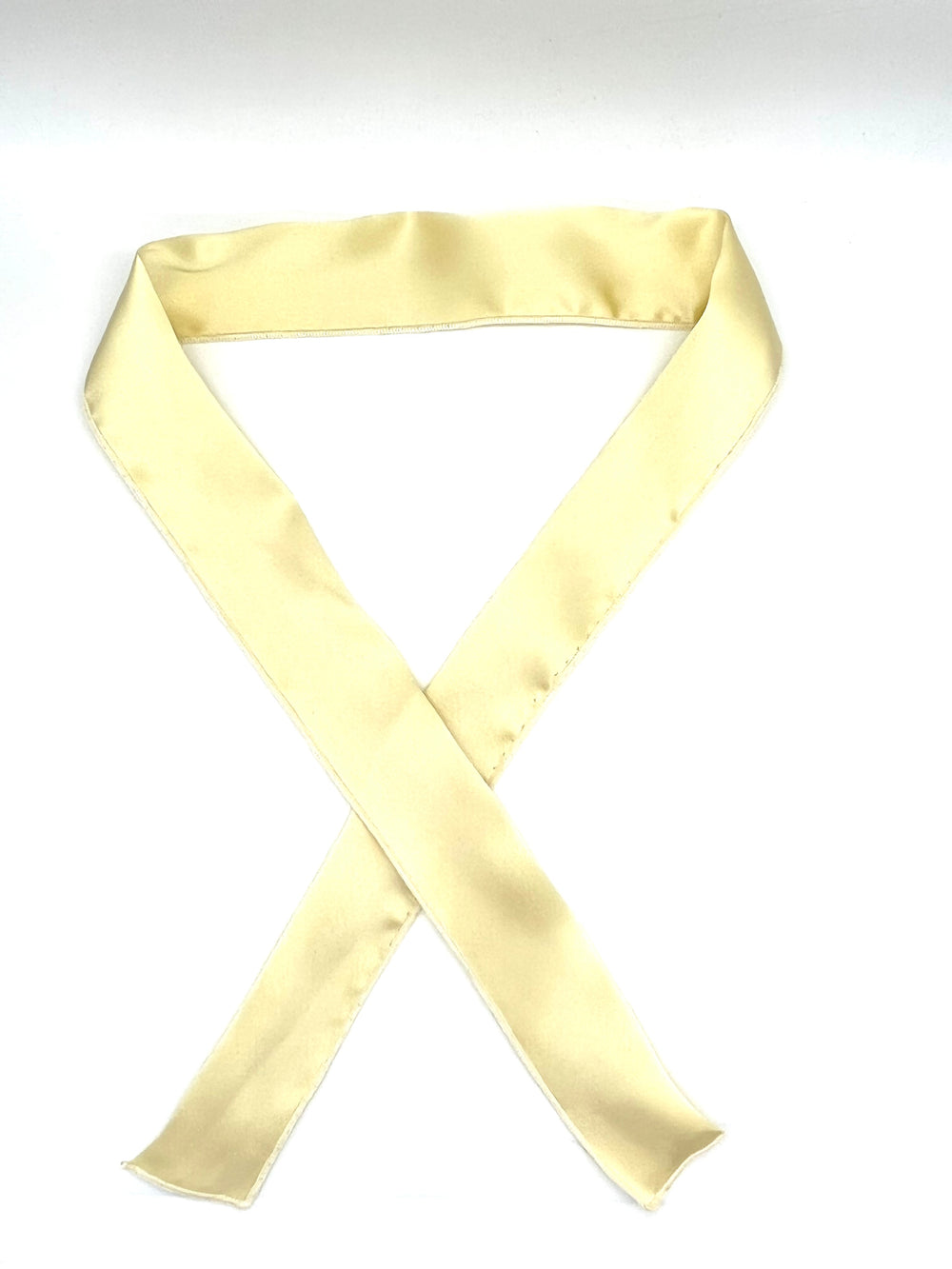 Solid Pale Yellow Silk Twilly