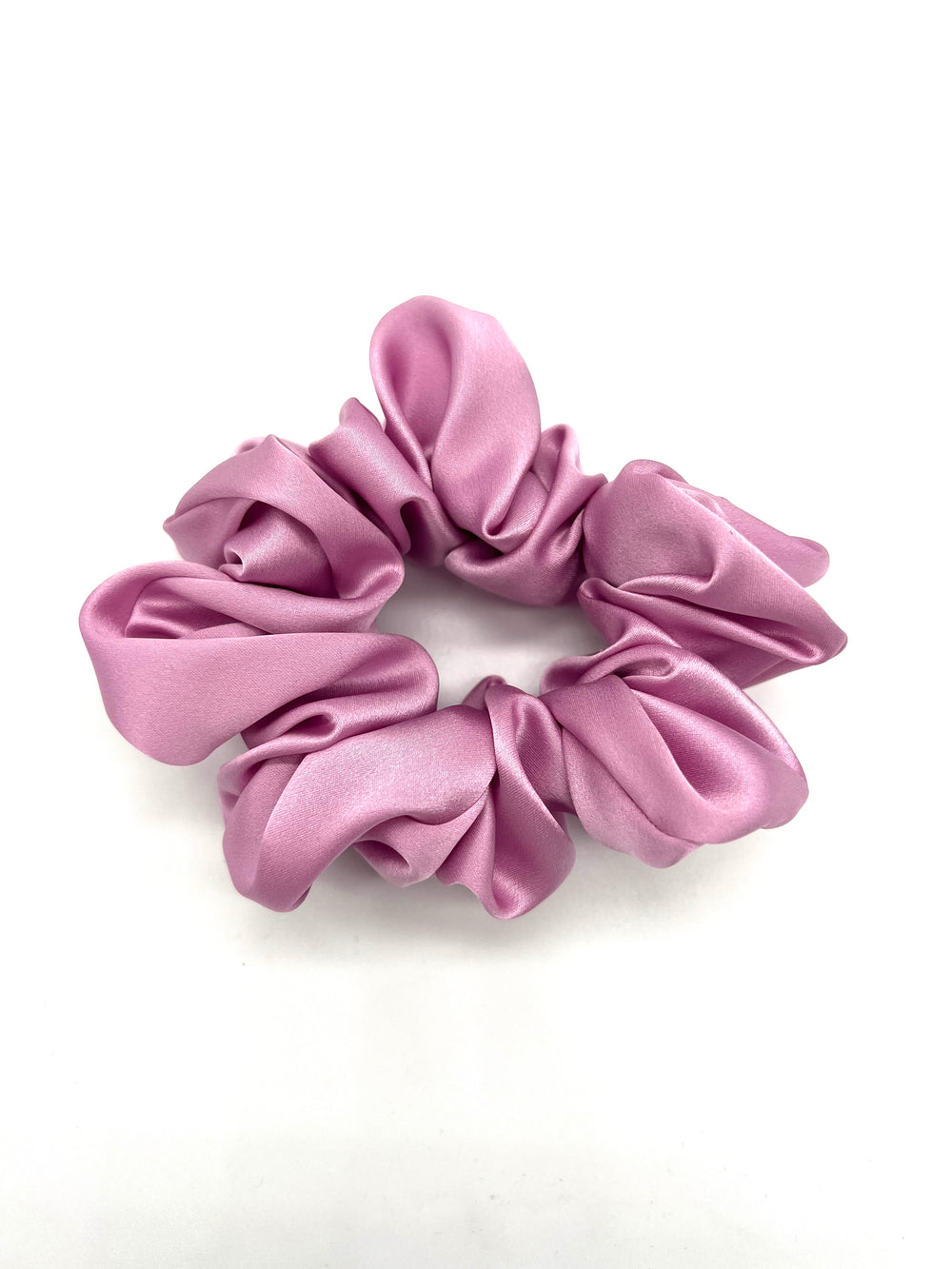 Solid Taffy Pink Silk Scrunchie