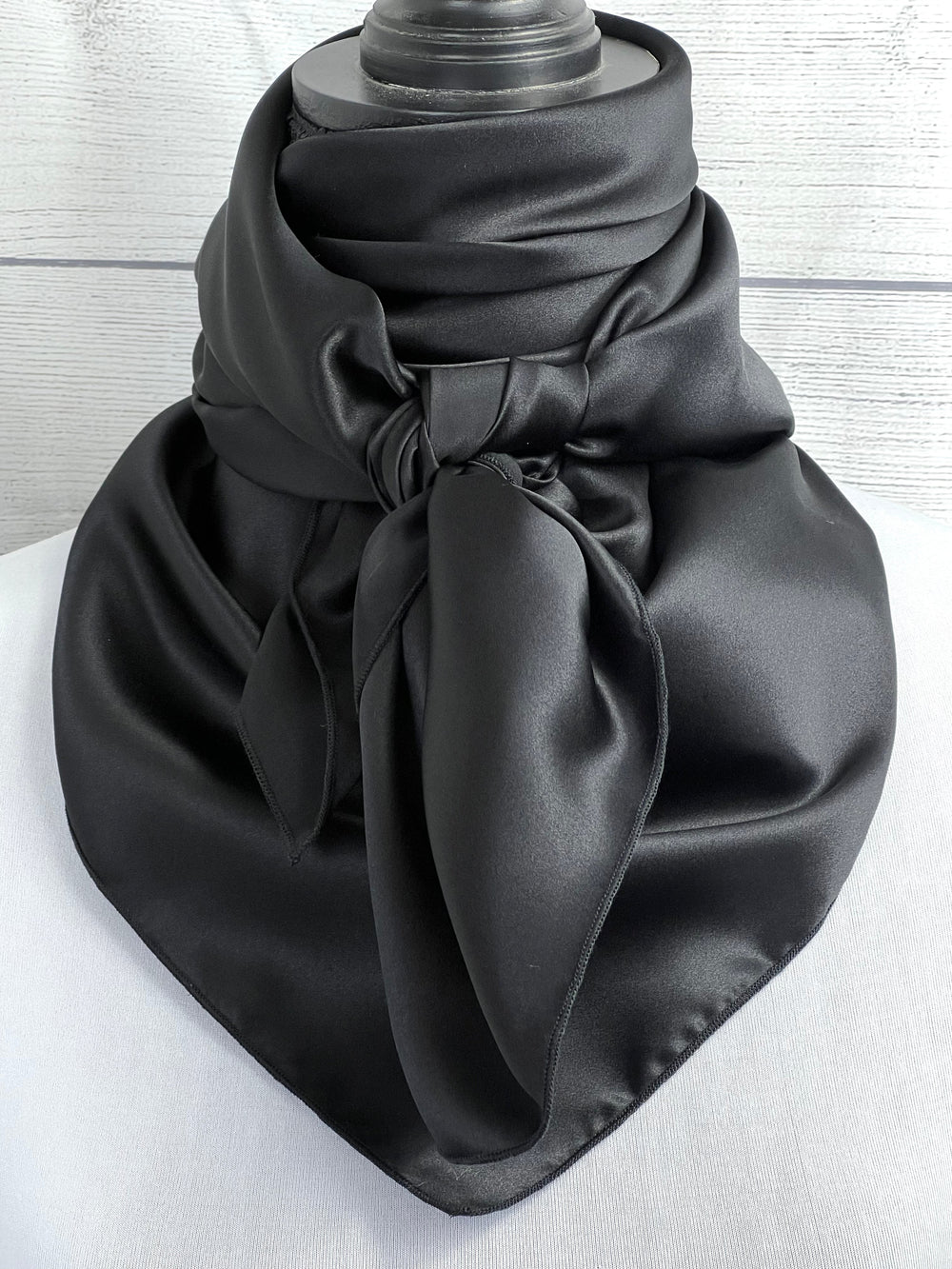 Solid Black Silk Large Rag